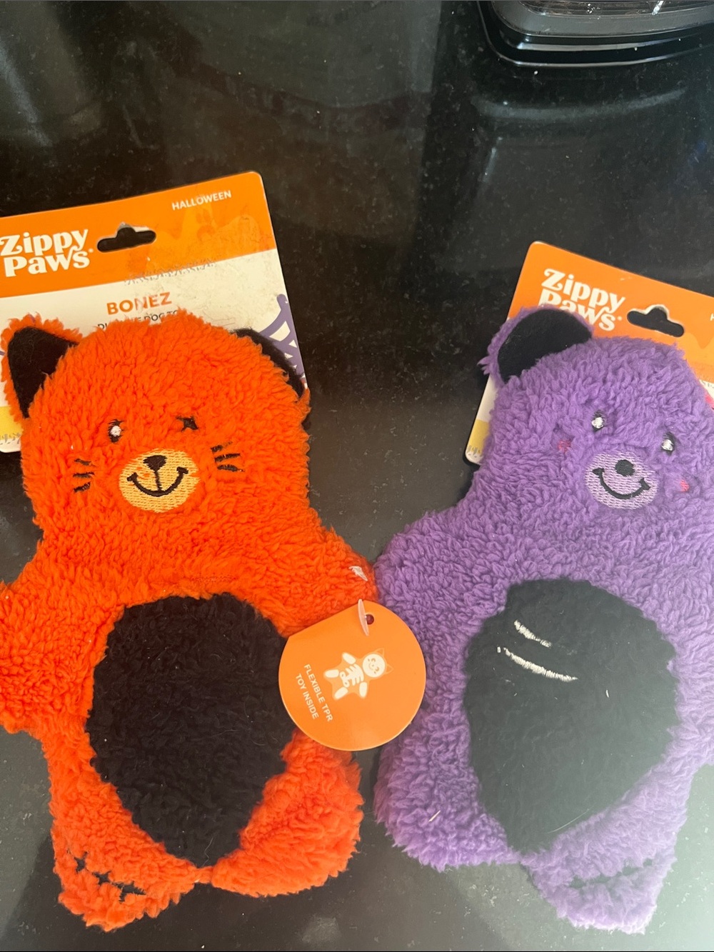 Zippy Paws 2 durable Halloween dog toys Bonez Zombie Cat and and Zombie Bear
